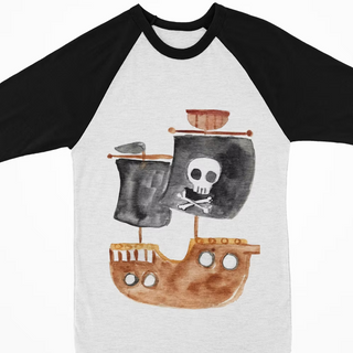 Watercolor Raglan - Pirate Ship