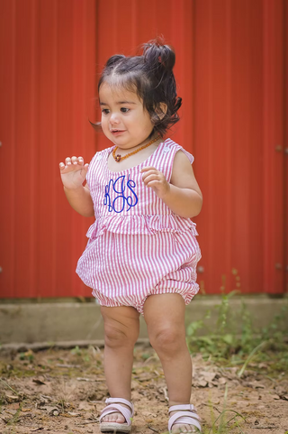 Seersucker Ruffle Romper