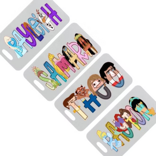 Character Alphabet Soup Bag Tag Personalized