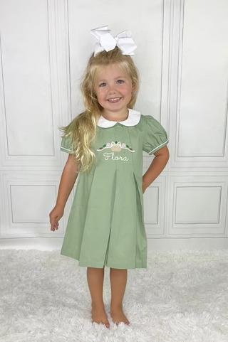 Monogram Personalized Peter Pan Collar Dress Short Sleeve