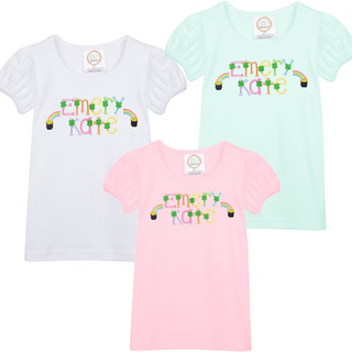 Rainbow Clover Embroidered Name Tee