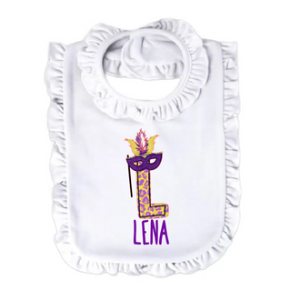 Personalized Mardi Gras Name Bib