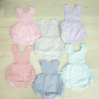 Seersucker Ruffle Sunsuit
