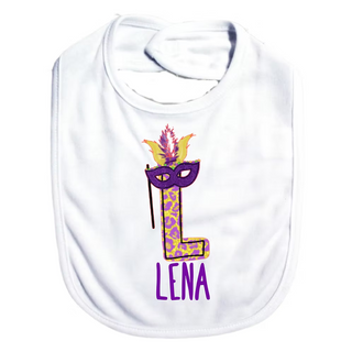 Personalized Mardi Gras Name Bib