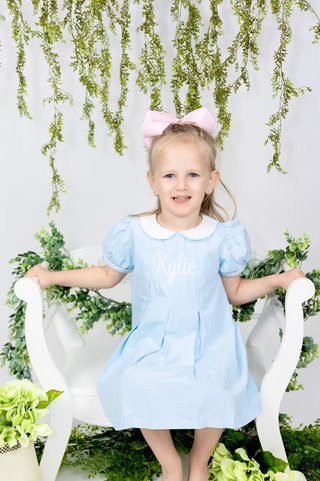 Monogram Personalized Peter Pan Collar Dress Short Sleeve