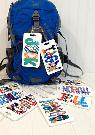 Alphabet Soup Bag Tag Personalized