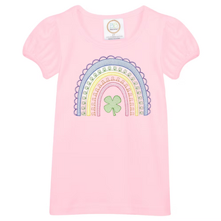 Clover Rainbow Embroidered St Pats Tee