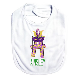 Personalized Mardi Gras Name Bib
