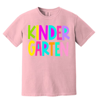Kindergarten Brights Pink Comfort Color Tee