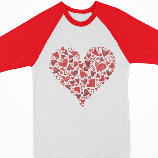 Watercolor Raglan - Valentine Mini Hearts in Heart
