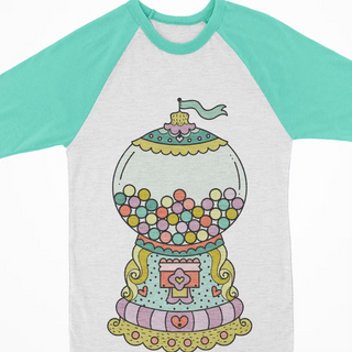 Watercolor Raglan - Gum Ball Machine