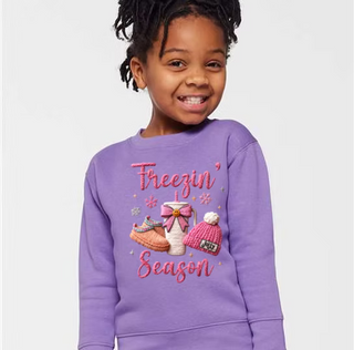 Freezin Season Girls Yarn Design Sweatshirt