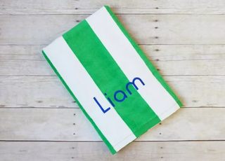 Striped Beach Towel Personalized