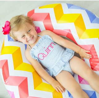 Seersucker One Piece Swimsuit Monogrammed