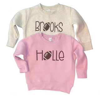 Football Embroidered Name Sweatshirt