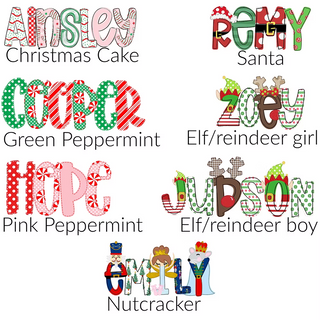 Holiday Name Bibs