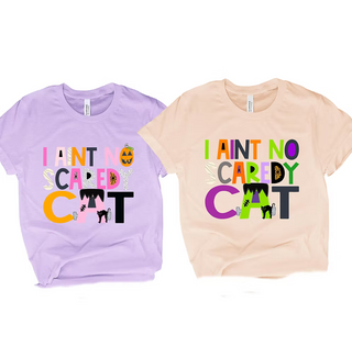 I Ain't No Scaredy Cat Halloween Sayings Tees