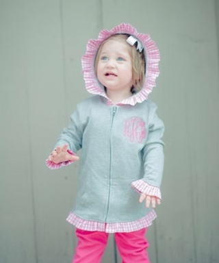 Monogrammed Ruffle Jacket