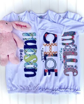 Alphabet Soup Baby Gown