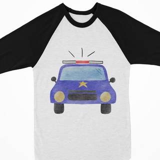 Watercolor Raglan - Police Car