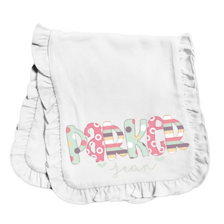 Alphabet Soup Sublimated Burp Cloth