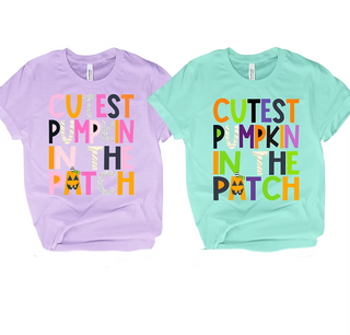 Cutest Pumpkin in the Patch Halloween Sayings Tees
