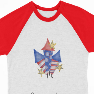 Watercolor Raglan - Fireworks