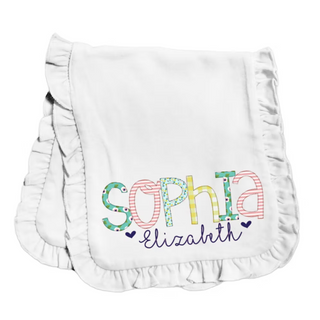 Alphabet Soup Sublimated Burp Cloth