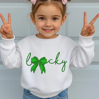 Lucky Bow Embroidered St Pats Sweatshirt