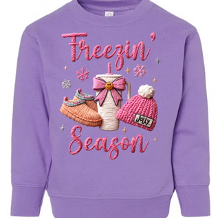 Freezin Season Girls Yarn Design Sweatshirt