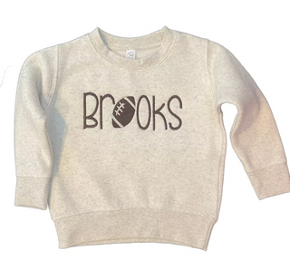 Football Embroidered Name Sweatshirt