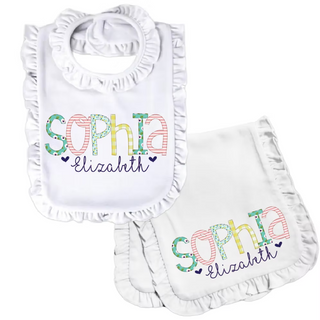 Bib & Burp Cloth Combo