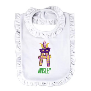 Personalized Mardi Gras Name Bib