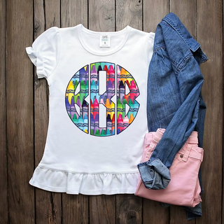 Crayon Monogram Sublimated Tee