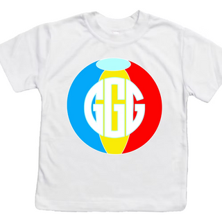 Monogram Beach Ball Personalized Graphic Tee