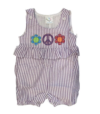 Flowers and Peace Embroidered Romper