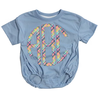 Monogram Plaid Personalized Graphic Bubble