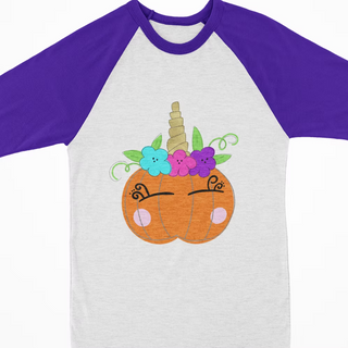 Halloween Raglan Unicorn Pumpkin