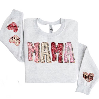 Heart on My Sleeve Sweatshirt Mom Grandma