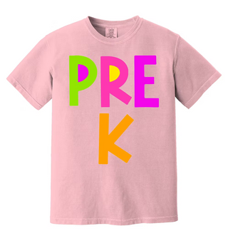 Pre K Brights Pink Comfort Color Tee