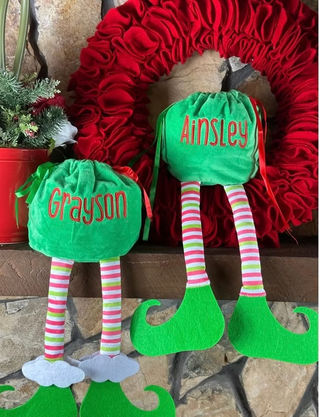 Elf Feet Personalized Gift Bag
