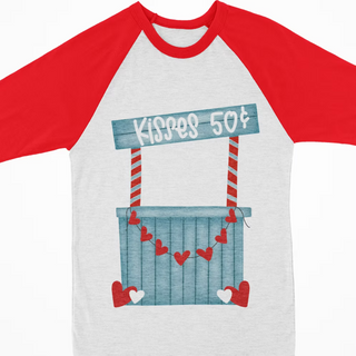 Watercolor Raglan - Valentine Kissing Booth