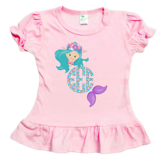 Monogram Mermaid Personalized Graphic Tee