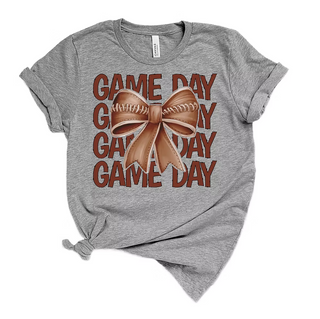 Football Gameday Croquette Bow Tee | Kids & Adults