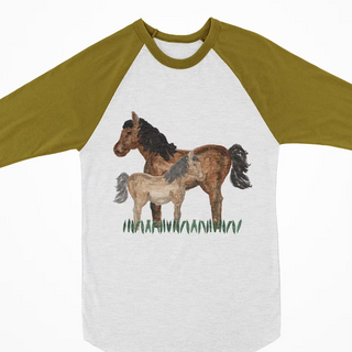 Watercolor Raglan- Horses