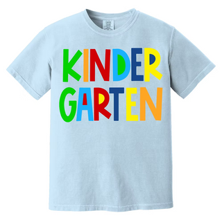 Kindergarten Primary Blue Comfort Colors Tee