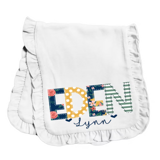 Alphabet Soup Sublimated Burp Cloth