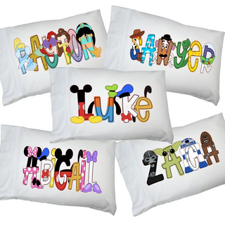 Character Alphabet Soup Personalized Pillowcases