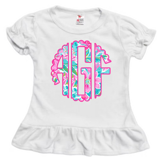Monogram Floral Personalized Graphic Tee