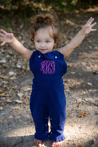 Monogramed Ruffled Corduroy Longalls